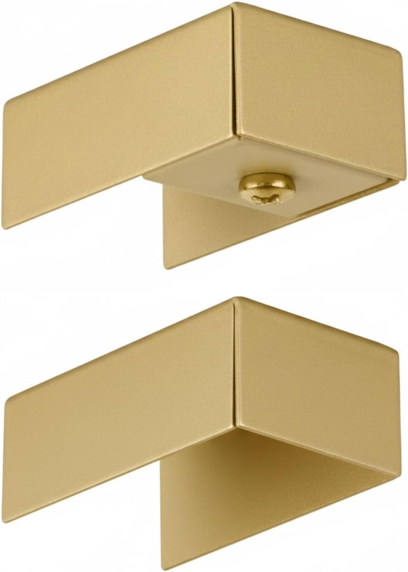 Curtain Track End Caps - Set of 2 - Includes 1 Easy-Add End Cap and 1 End Cap (Satin Brass)